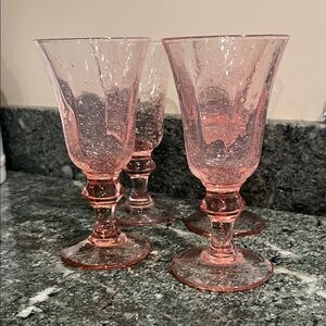 Chic Pink Glass Wine Goblets